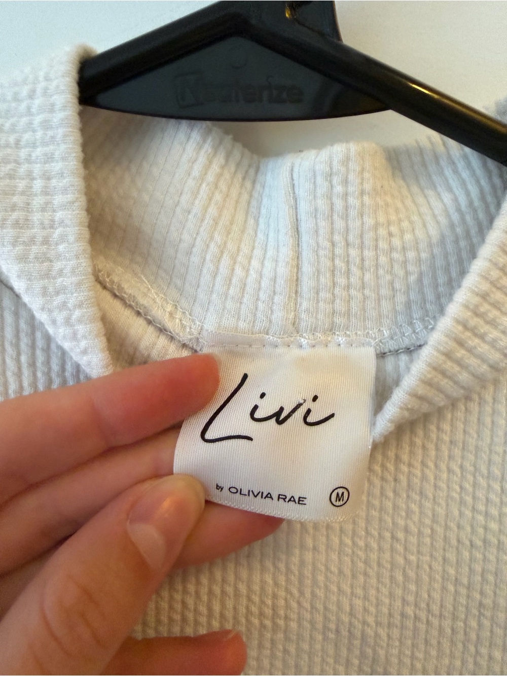 Olivia Rae Ribbed Mock Neck Tank - Cream - Picture 2 of 2